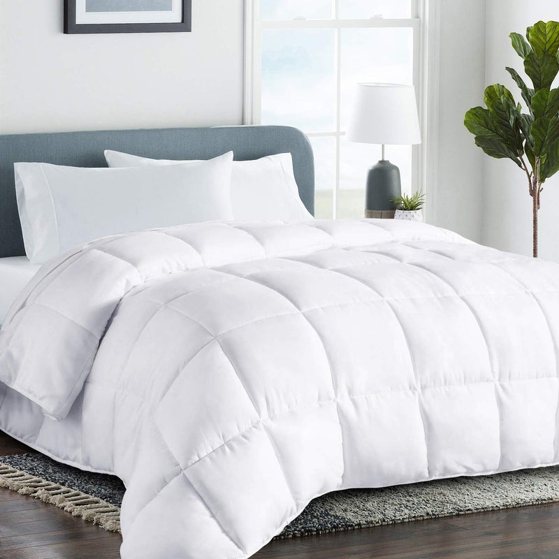 COHOME Quilted Twin/Twin XL Size Comforter - All-Season Down Alternative Duvet Insert - Luxury Hotel Soft Breathable White Comforter with Anti-Clump Tech & 8 Tabs - Reversibleï¼ˆ64"x88"ï¼‰ - Image 1